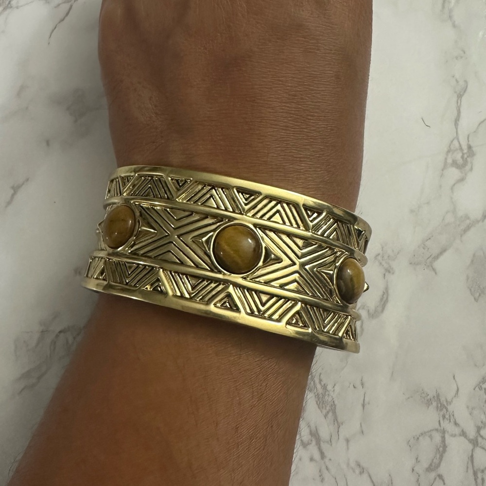 House of Harlow 1960 Gold and Brown Bracelet